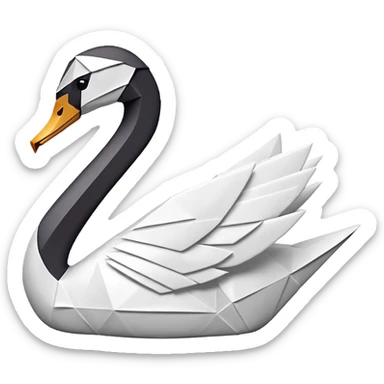 origami swan emoji sticker
