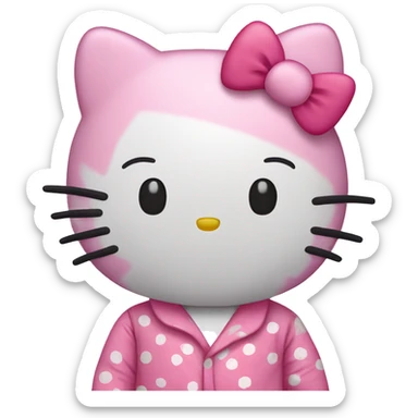 Hello Kitty en pyjama hello kitty  sticker