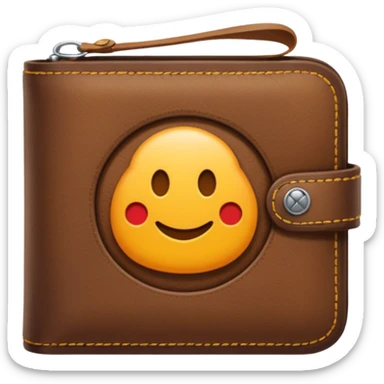 Billetera con un simbolo de manos agarradas en el medio sticker