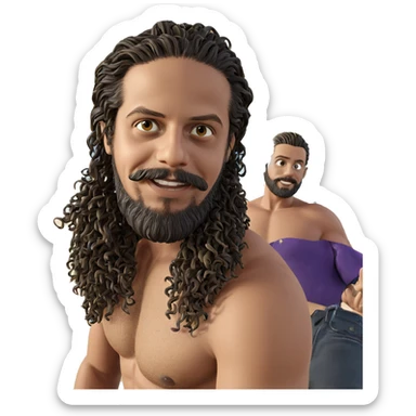 bearded man at the beach sticker