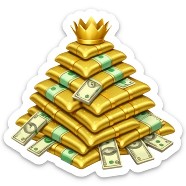 money in a glitter $  sticker