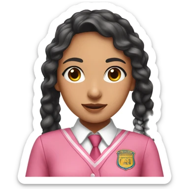 Karina aespa in pink school uniform sticker