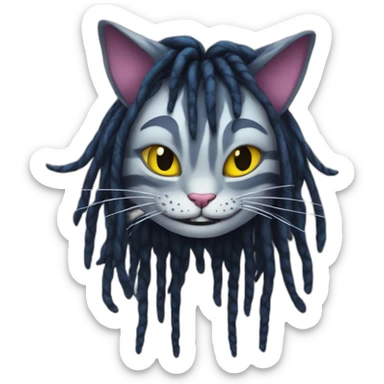 cheshire-cat-dreads-hair sticker