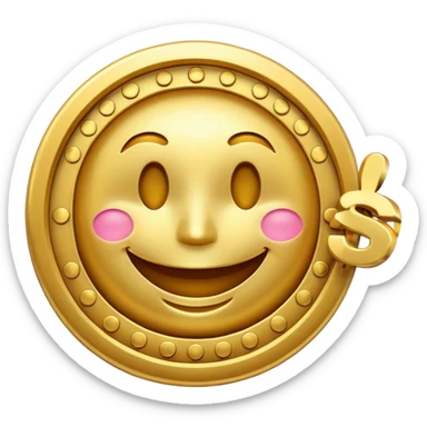 a dollar sign with a happy face sticker