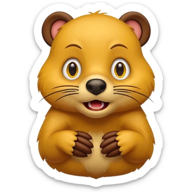 BUC-EES BEAVER emoticon expressing fright sticker