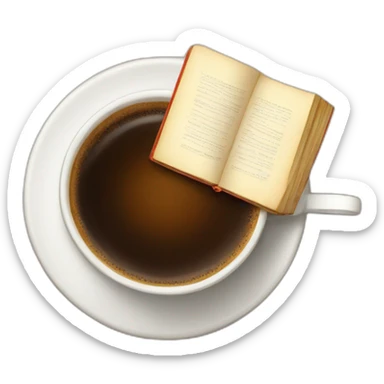 A cup of coffee on beautiful books sticker