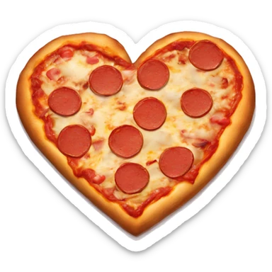 pizza in the shape of a broken heart for Valentine's Day sticker