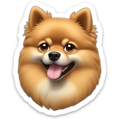 a muscular pomeranian spitz sticker