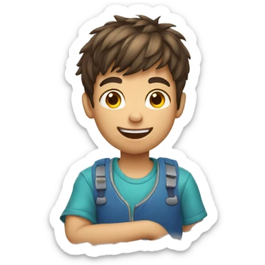 A boy playing game sticker