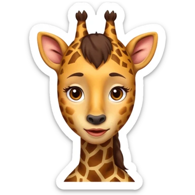 Woman with a neck like giraffe  sticker