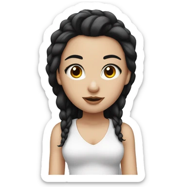 white girl with black hair and piercings sticker