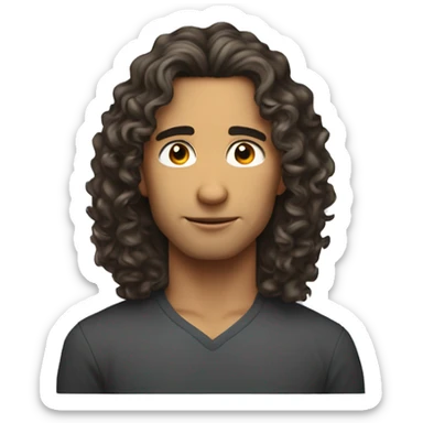 just the head man long curly hair 5 oclock shadow must sticker