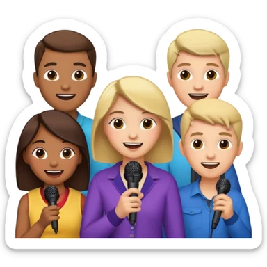 microphone for group karaoke with people more sticker