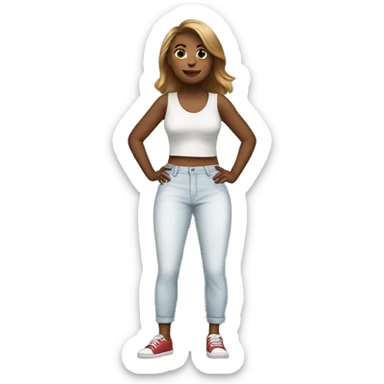 mulher de corpo inteiro, vestida com calça e sapato sticker