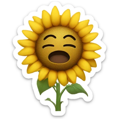 Sunflower with heart hands sticker