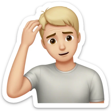 Guy getting embarrassed and scratching the back of his head sticker