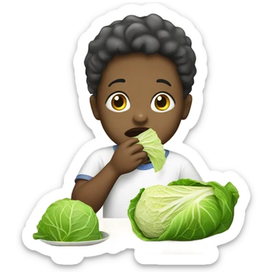 The child eats cabbage sticker