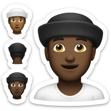 black man with a black bonnet on sticker