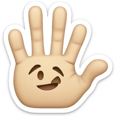 Smiling face tearing up with index fingers touching sticker