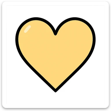 pale yellow heart, plain and minimal sticker