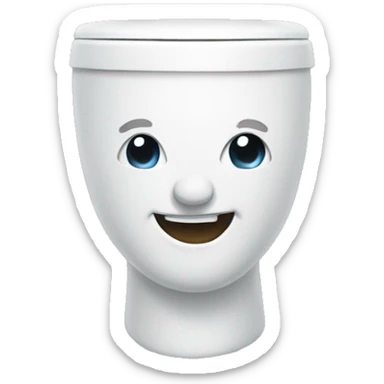 toilet with head of a man grinning sticker