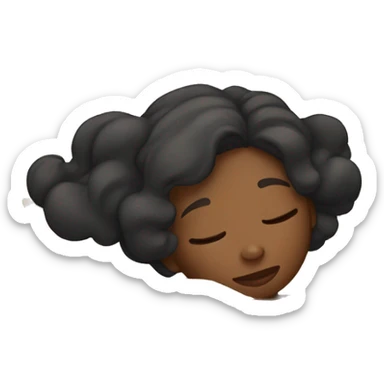 Black girl sleeping with blanket sticker