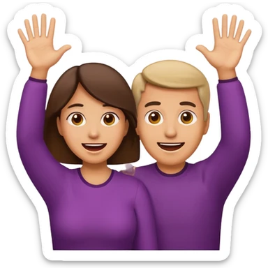 Mom and dad emoji throwing their hands up like they don't know sticker