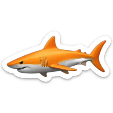 orange shark thinking like human sticker