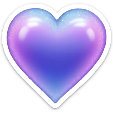 sparkly indigo-lilac-gradient iridescent heart sticker