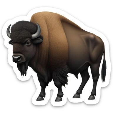 American bison basing a black crow sticker