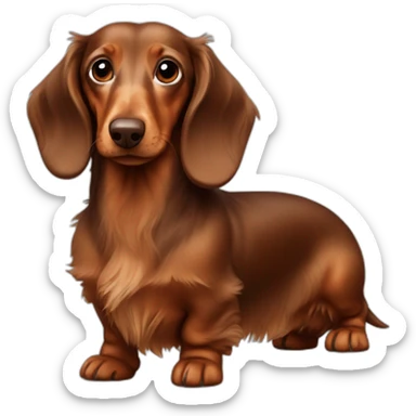 brown longhaired dachshund sticker