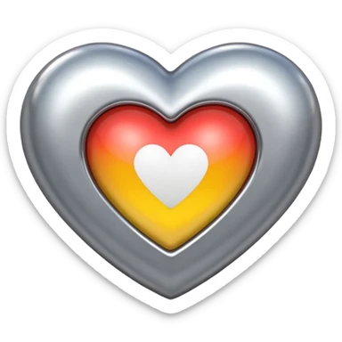 Chrome heart sticker