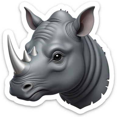cinematic-noble--rhinoceros-portrait-emoji,slate-grey-hide-poised-and-regal,-with-a-massive,-powerful-build-and-a-thick,--deep-set-soulful-piercing-eyes,-simplified-yet-sharp-and-sophisticated-features,-highly-detailed,-large-black-eyes, white horn sticker