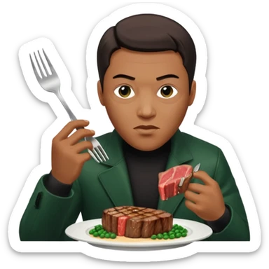 Cypher from the matrix eating steak sticker