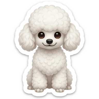 poodle sitting frontally sticker