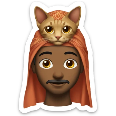 moroccan face with a cat on the head sticker