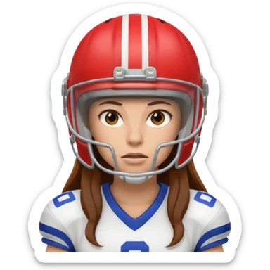 Long Haired Football Players, Female player sticker