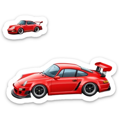 Red porshe drift  sticker