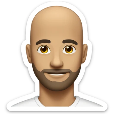Bald Latino some facial hair no glasses full body sticker