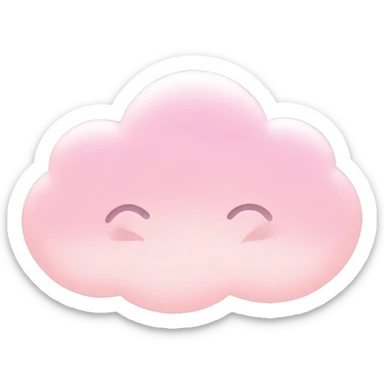 Pastel Pink Cloud "A soft pastel pink cloud with a glowing outline, tiny star and heart sparkles floating around, and a dreamy, surreal look." sticker
