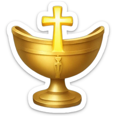 Golden chalice with radiant cross. sticker
