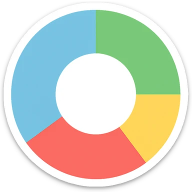 colorful donut chart, modern flat design icon sticker