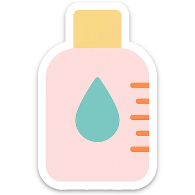 beauty product bottle with a measuring scale sticker