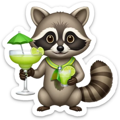 racoon having margarita sticker