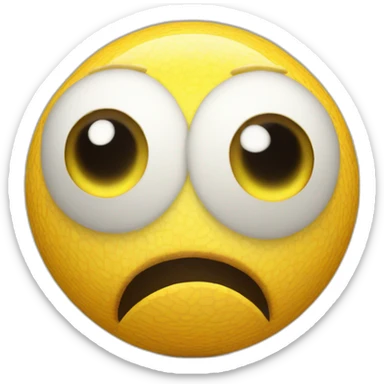 3d sphere with a cartoon marked skin texture with big kind eyes sticker