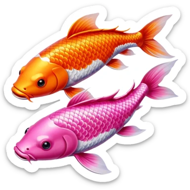 peixe koi rosa sticker