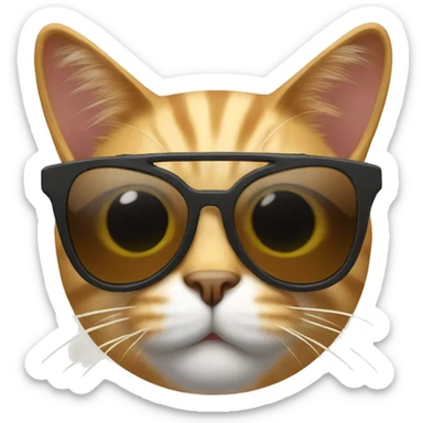 Cat with sunglasses sticker