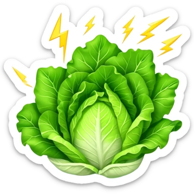 Lettuce with lightning sticker