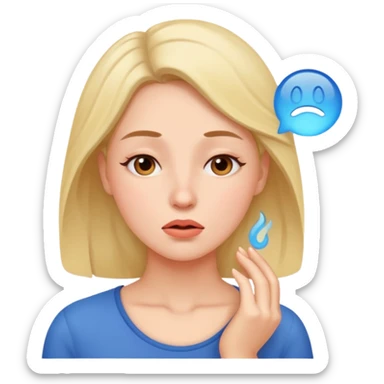 a woman taking dih sticker