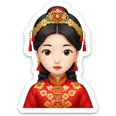 chinese girl in traditional costume sticker